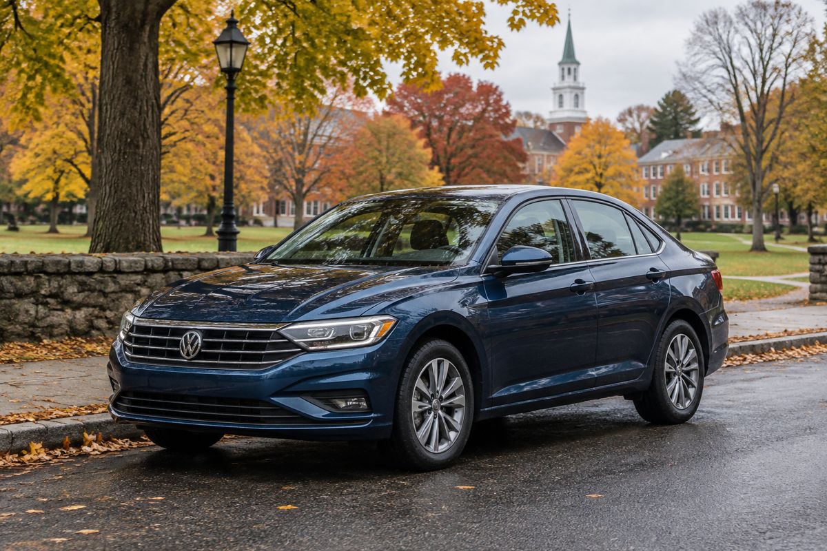 Volkswagen parked near a Framingham area park before a service appointment