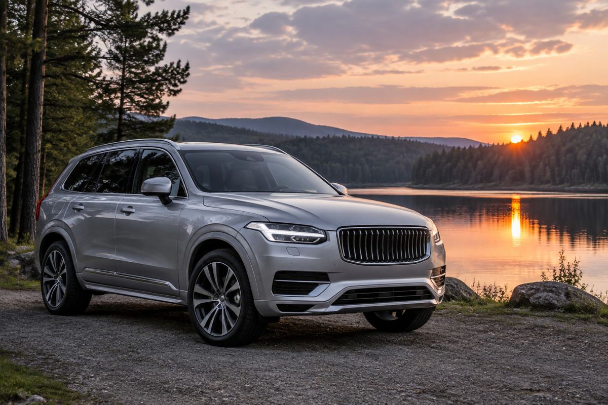 Volvo SUV parked near a Westborough area lake